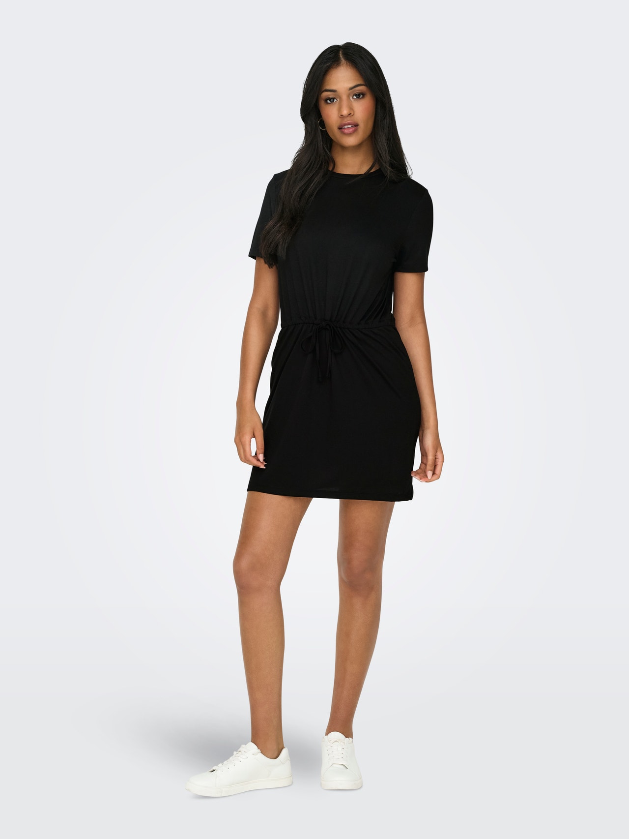ONLY Kort kjole med bindebånd i taljen -Black - 15315081