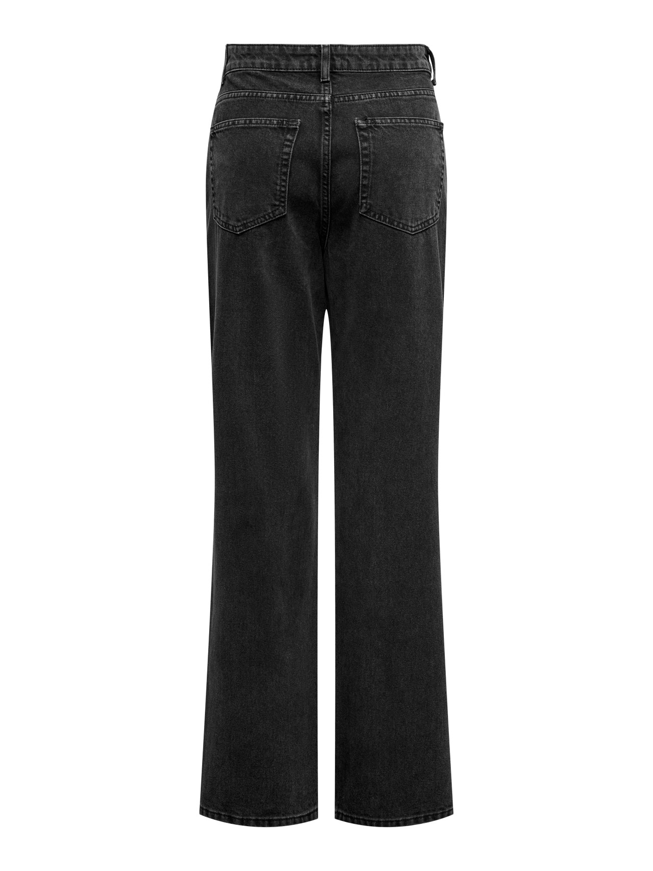 ONLY Sirge lõige Kõrge vöökoht Teksad -Washed Black - 15315083