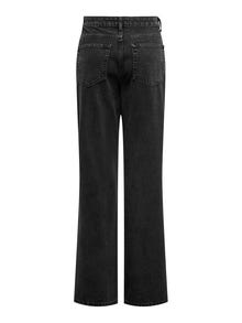 ONLY Sirge lõige Kõrge vöökoht Teksad -Washed Black - 15315083