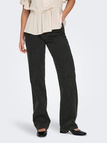 ONLY Sirge lõige Kõrge vöökoht Teksad -Washed Black - 15315083