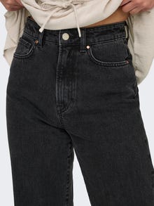 ONLY Sirge lõige Kõrge vöökoht Teksad -Washed Black - 15315083