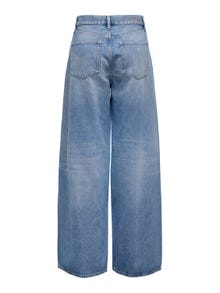 ONLY Krój wide leg Wysoka talia Jeans -Medium Blue Denim - 15315093