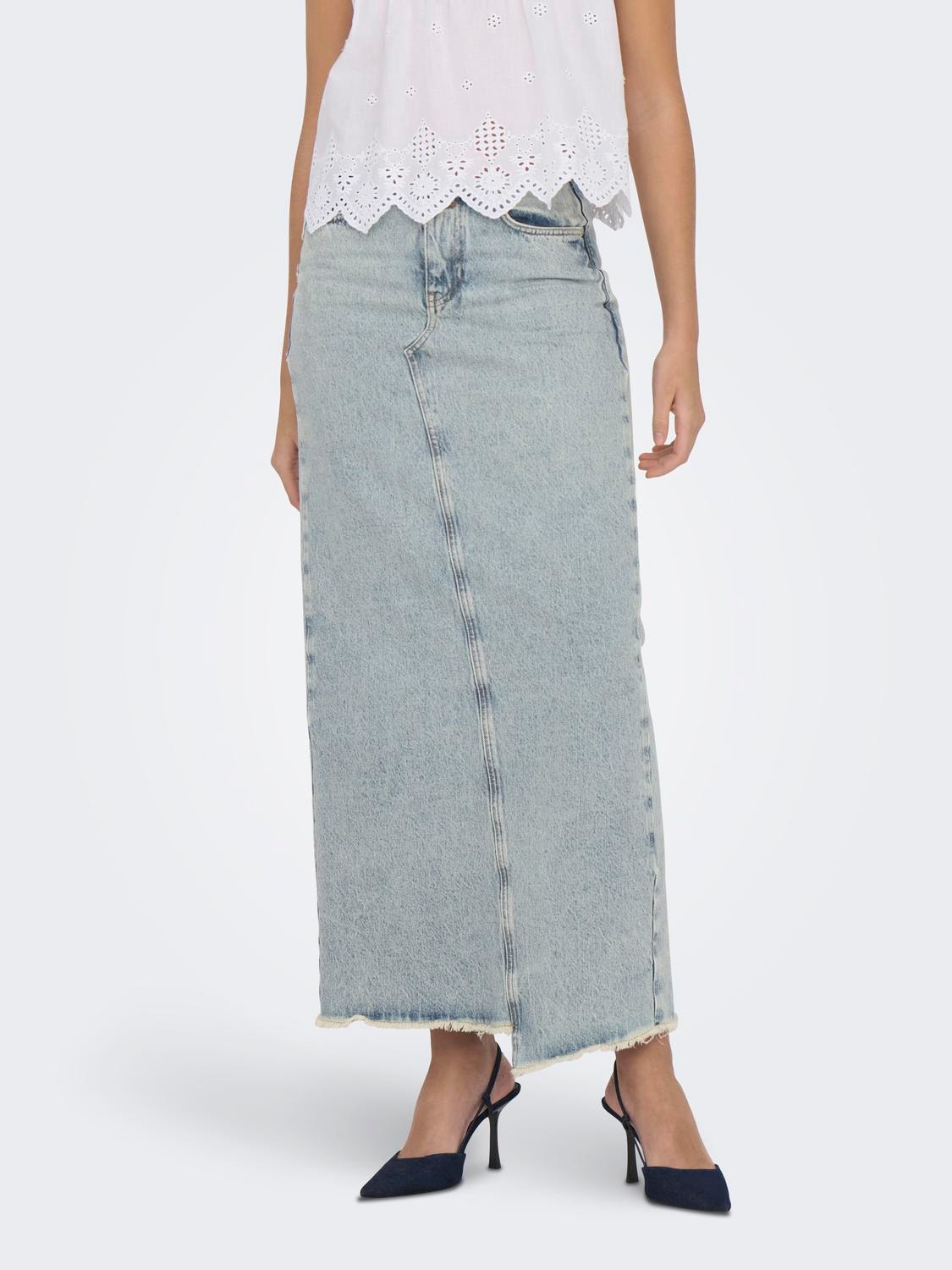 ONLY Maxi denim skirt -Light Blue Denim - 15315170
