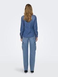 ONLY Regular fit Overhemd kraag Manchetten met knoop Overhemd -Medium Blue Denim - 15315185