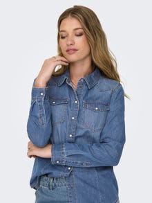 ONLY Camicie Regular Fit Collo Camicia Polsini con bottone -Medium Blue Denim - 15315185