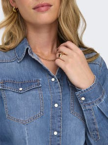 ONLY Regular Fit Shirt collar Buttoned cuffs Shirt -Medium Blue Denim - 15315185