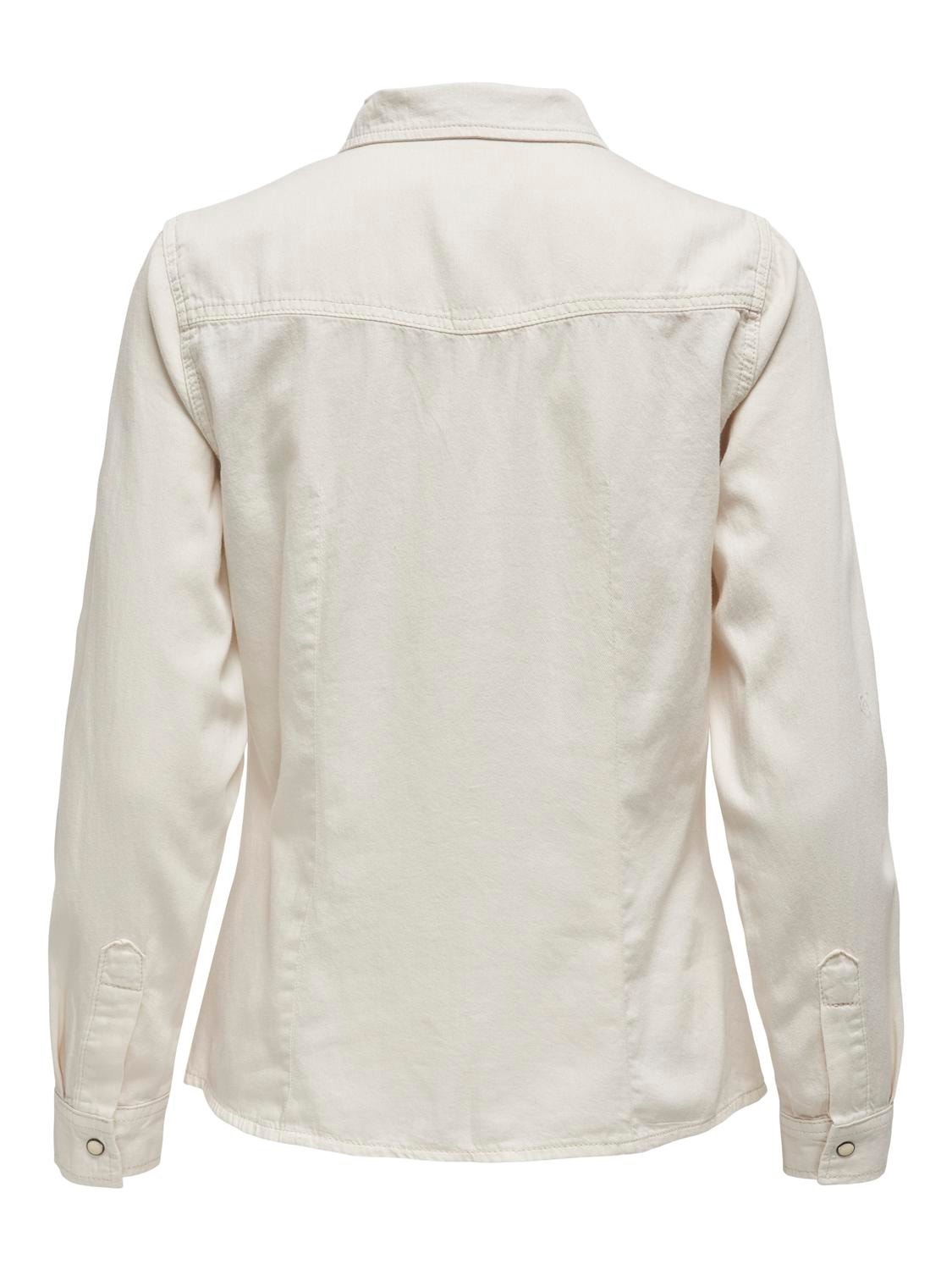 ONLY Normal passform Skjortkrage Manschetter med knappar Skjorta -Ecru - 15315185