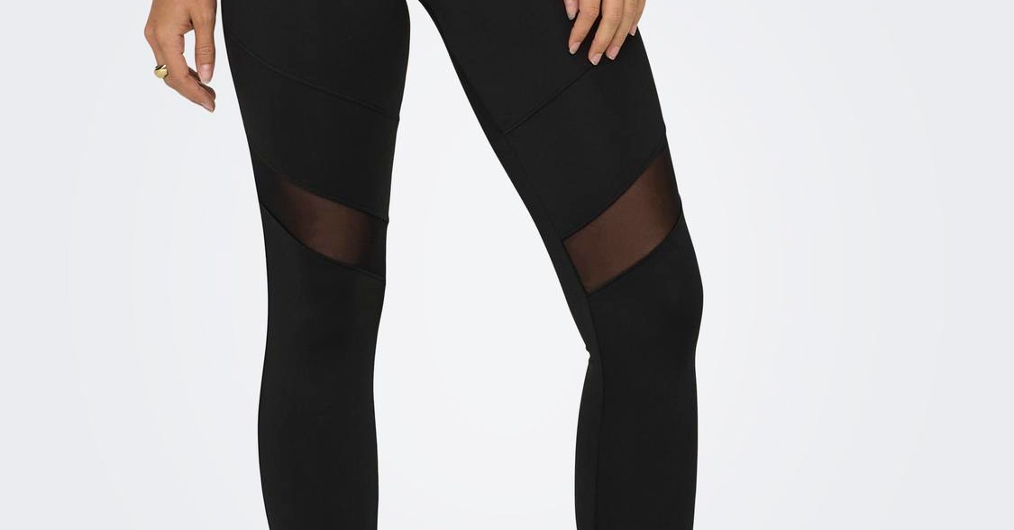 Training tights with mesh, Black