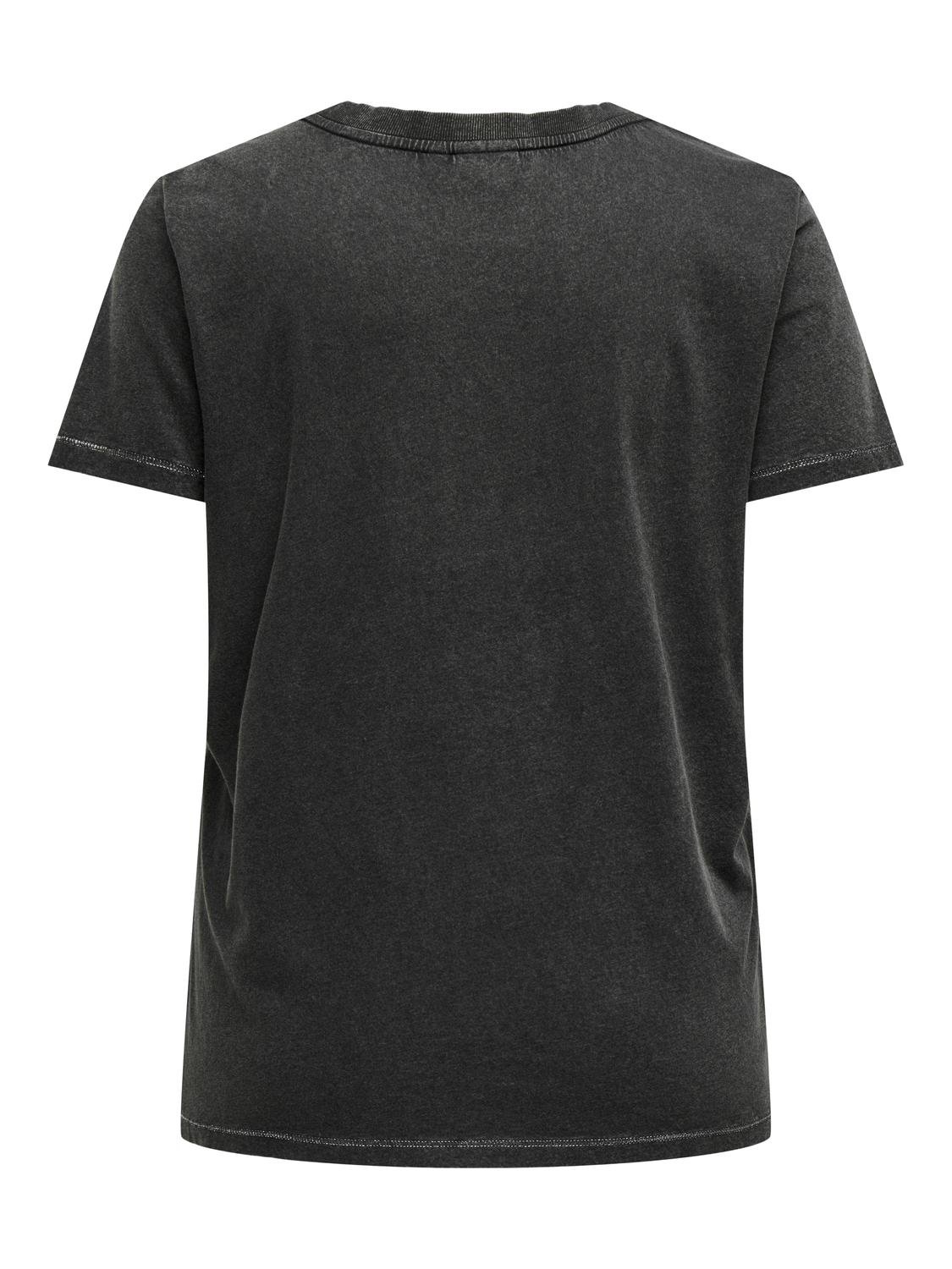 ONLY Curvy printet t-shirt -Black - 15315333