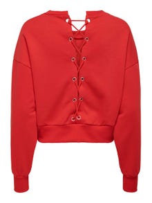 ONLY Normal geschnitten Rundhals Sweatshirt -Flame Scarlet - 15315408
