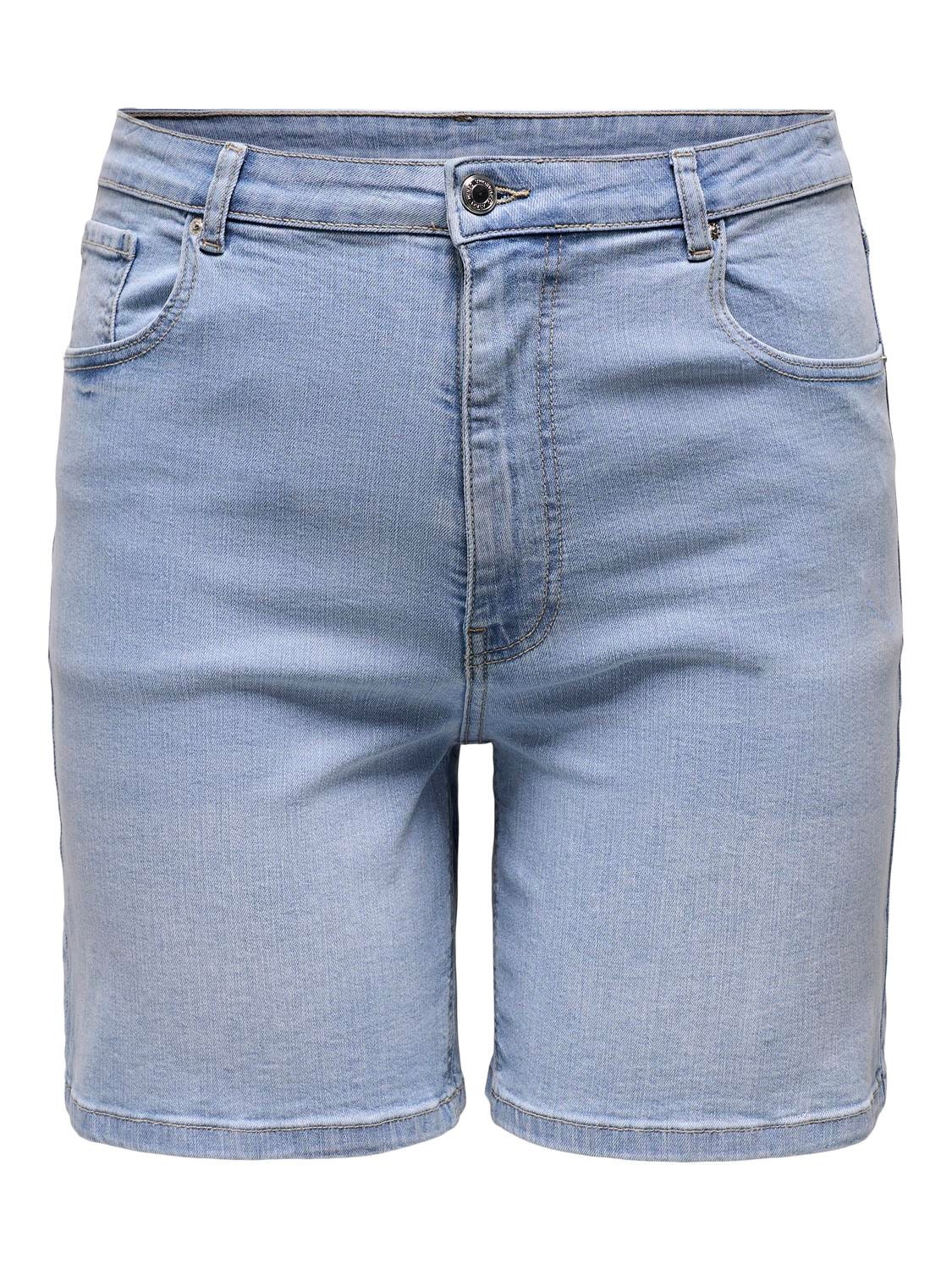 ONLY Weiter Beinschnitt Hohe Taille Shorts -Light Blue Denim - 15315492