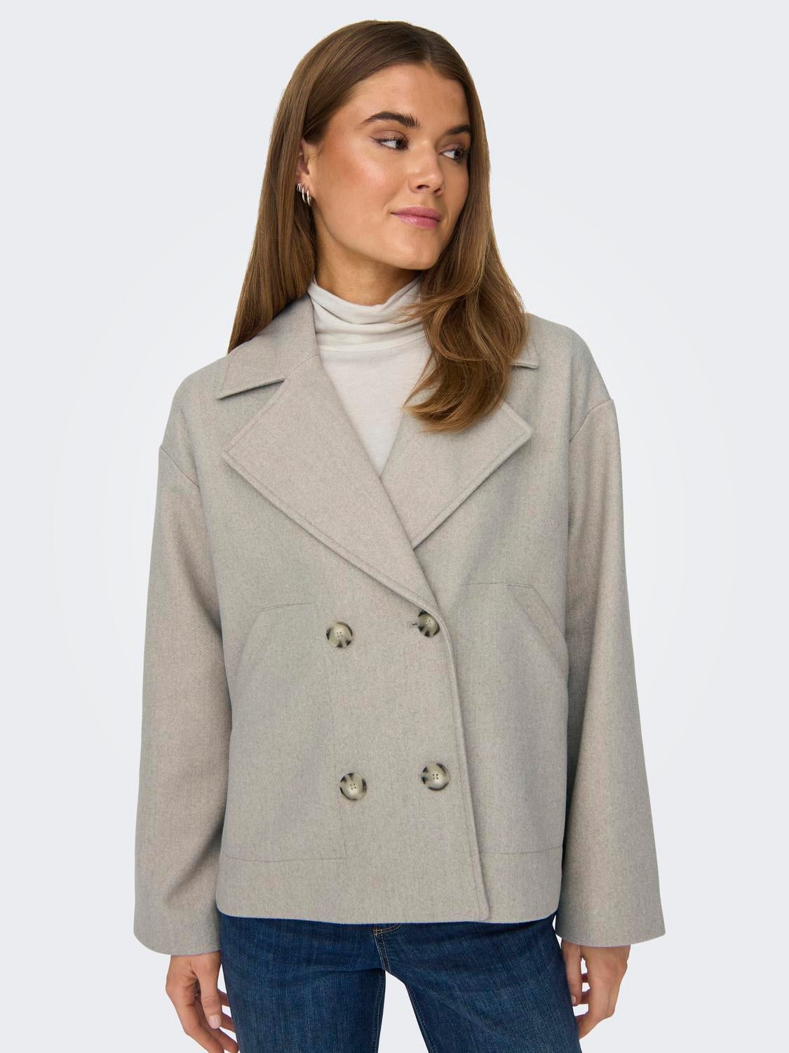 Beige short coat on sale womens