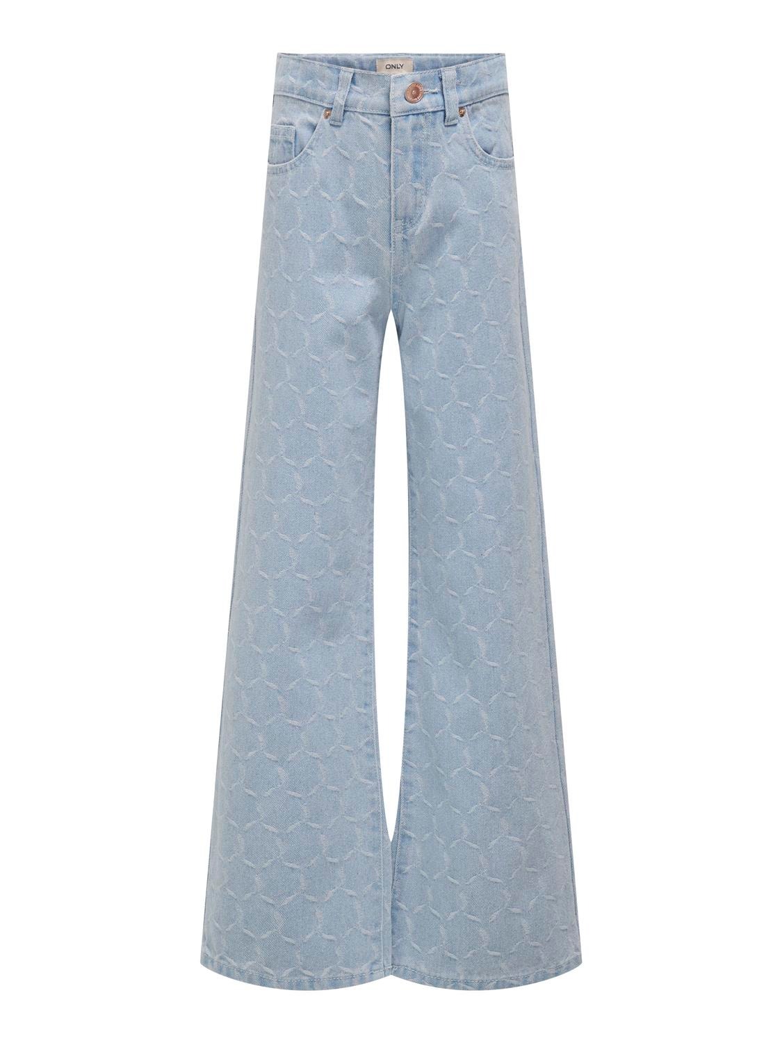 ONLY Weiter Beinschnitt Jeans -Light Blue Denim - 15315639