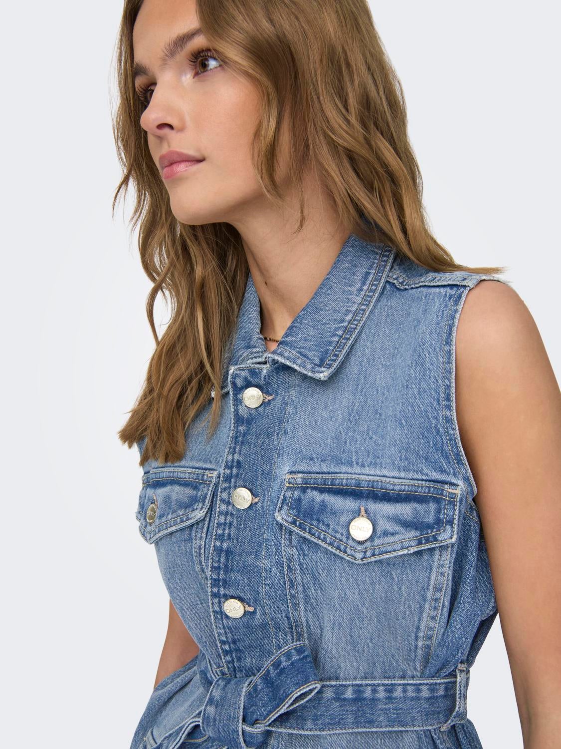 Blue denim clearance waistcoat