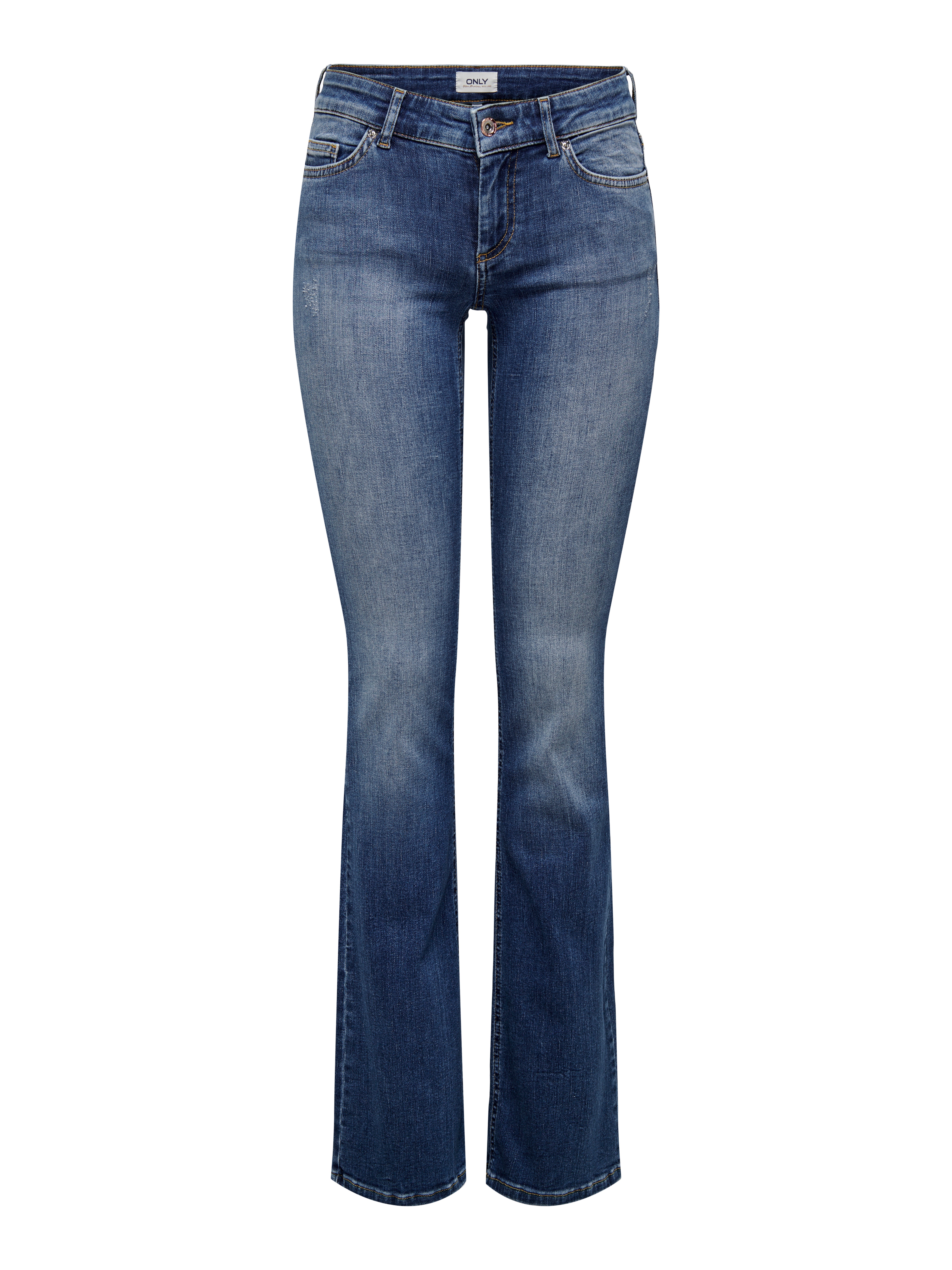 ONLY Damen Jeans Mit Weitem Bein - Low Waist, Gerade Passform, 98% Baumwolle