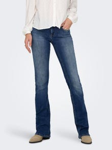 Flared Fit Low waist Jeans, Medium Blue