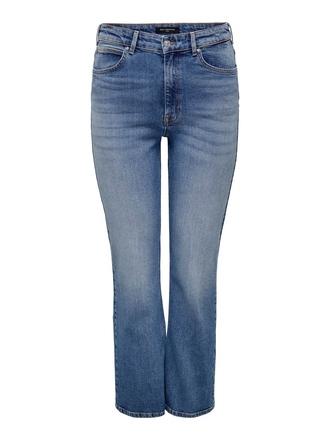 Careverly Mittlere Taille Ausgestellt Jeans