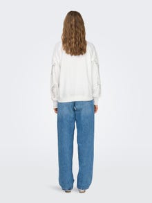 ONLY Cropped o-neck knit pullover -Cloud Dancer - 15315668