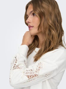 ONLY sweatshirt with embroidery -Cloud Dancer - 15315668