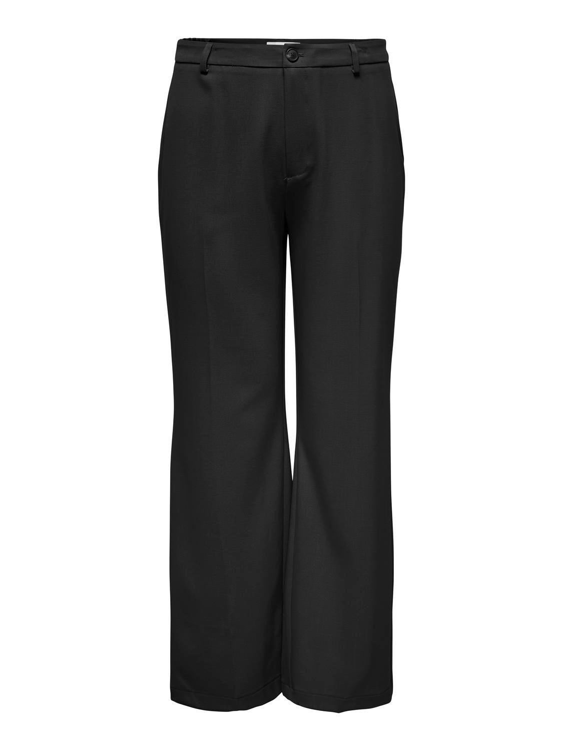 ONLY Pantalons Straight Fit Taille haute Jambe évasée Curve -Black - 15315669