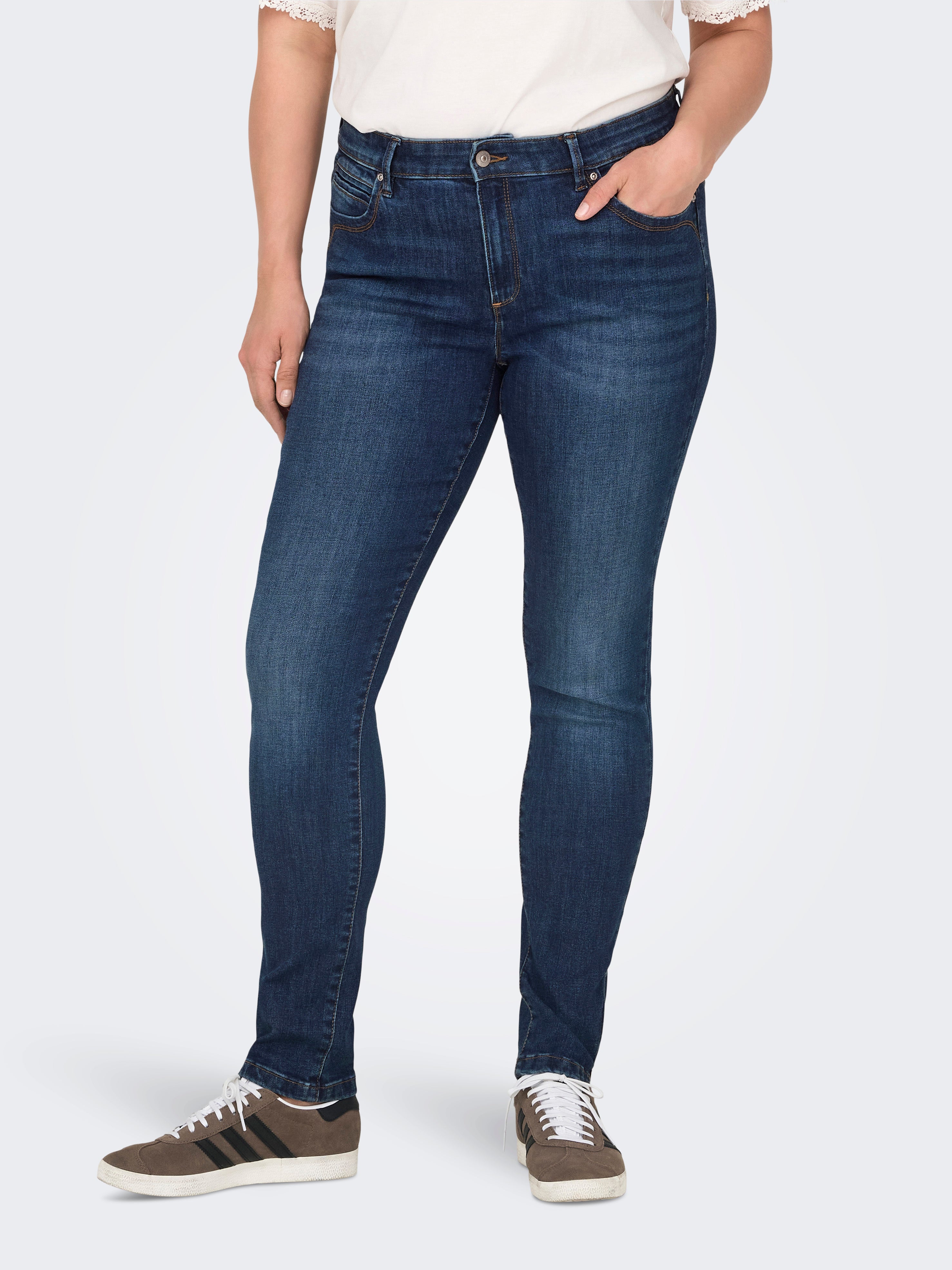 CARKARLA Mittlere Taille Skinny Fit Jeans | Dunkelblau | ONLY® 