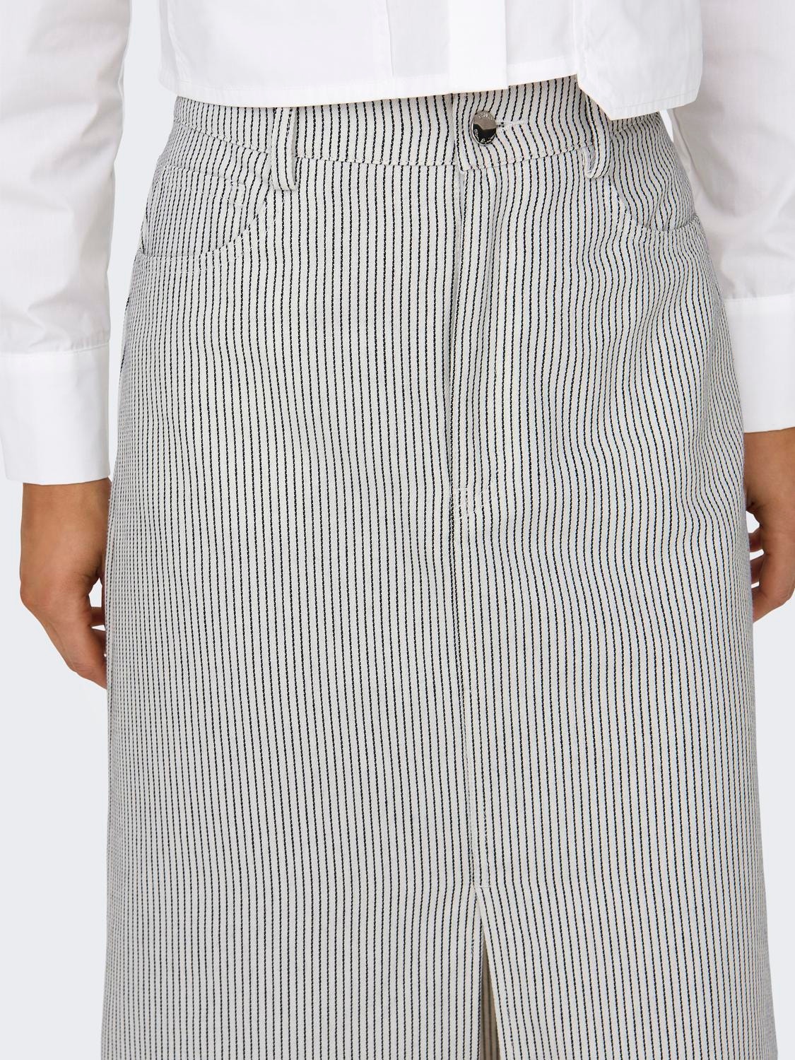 ONLY Maxi nederdel med slids -White - 15315721