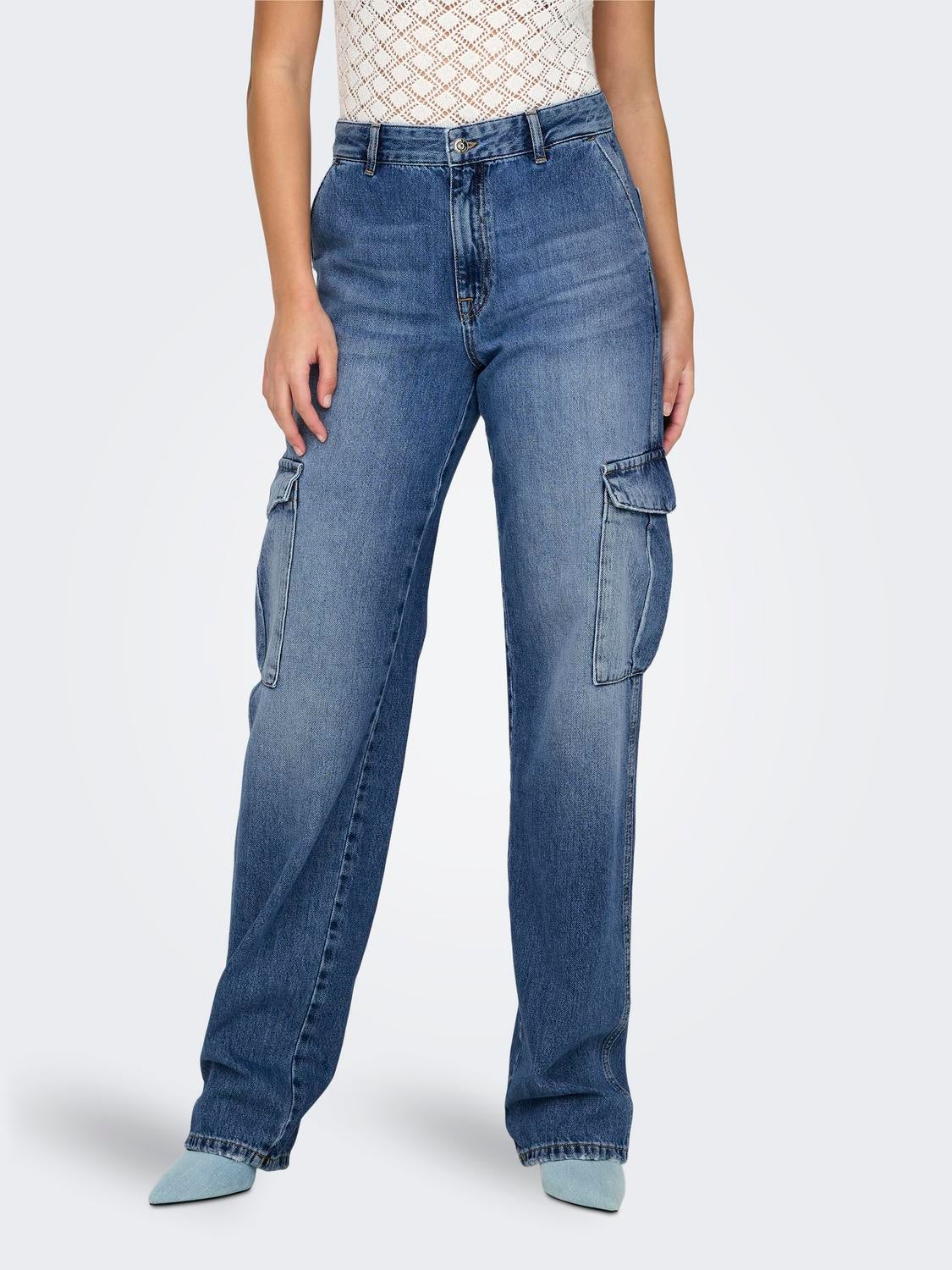 Onljune Hohe Taille Gerade Geschnitten Jeans