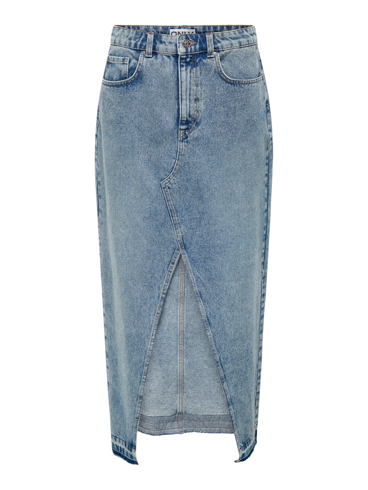 ONLY Maxi denim skirt with slit -Medium Blue Denim - 15315770