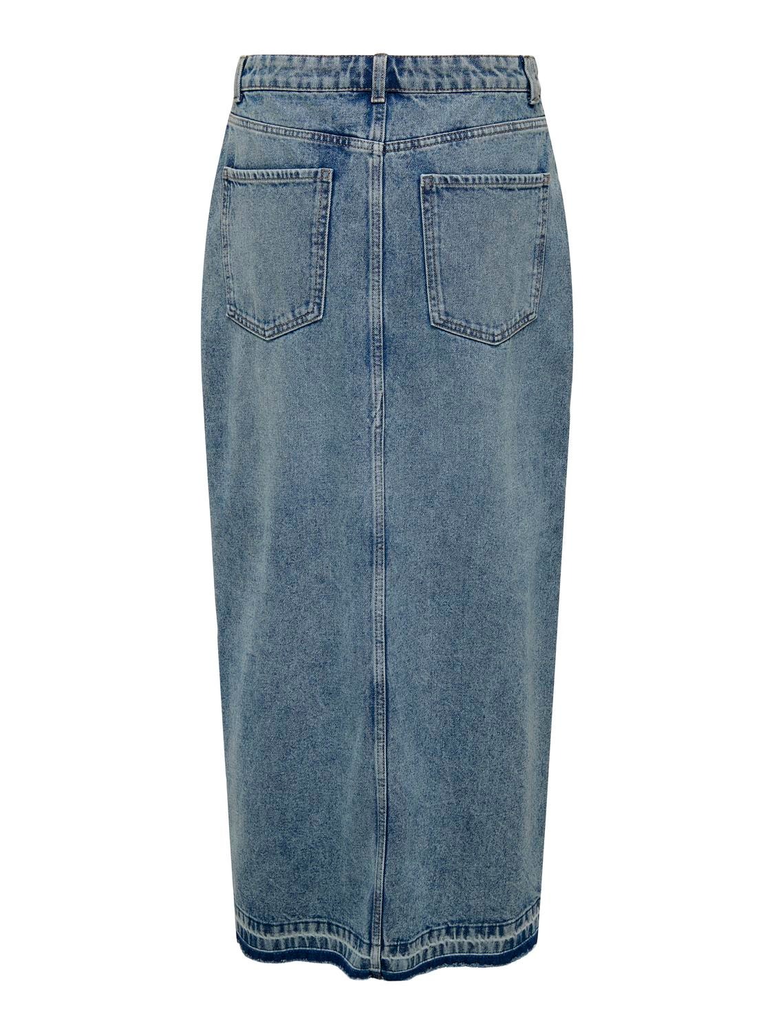 ONLY Maxi denim skirt with slit -Medium Blue Denim - 15315770