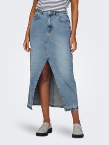 ONLY Maxi denim skirt with slit -Medium Blue Denim - 15315770