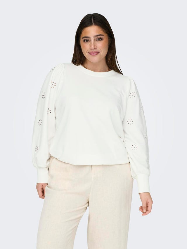 ONLY Curvy embroidery o-neck sweatshirt - 15315774