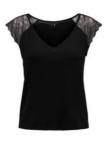 ONLY Tops Corte slim Cuello en V -Black - 15315803