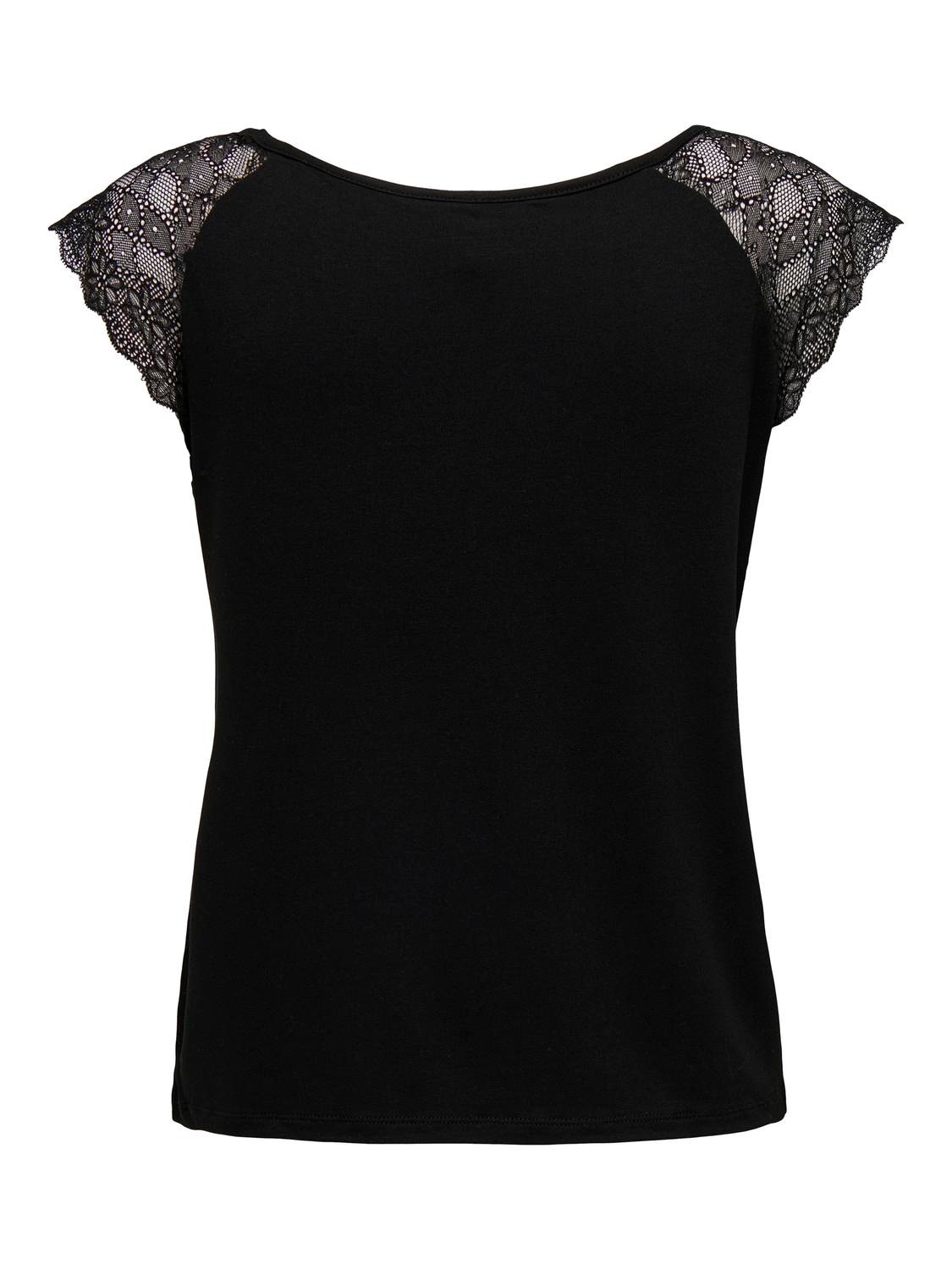 ONLY Tops Corte slim Cuello en V -Black - 15315803