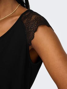 ONLY Tops Corte slim Cuello en V -Black - 15315803