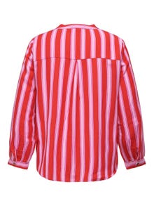ONLY Camisas Corte regular Cuello Mao Puños abotonados Mangas globo -Flame Scarlet - 15315807