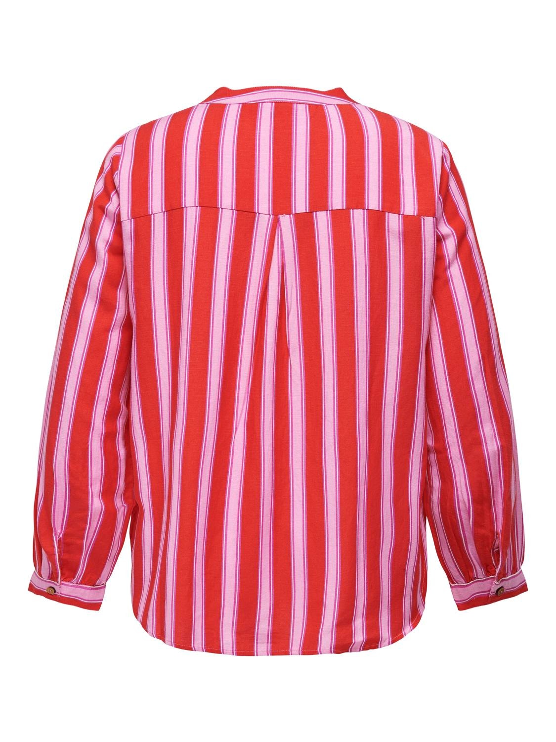 ONLY Regular Fit Kinakrage Mansjettknapper Ballongermer Skjorte -Flame Scarlet - 15315807