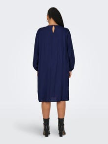 ONLY Regular Fit Round Neck Volume sleeves Midi dress -Naval Academy - 15315826