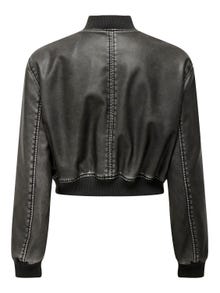 ONLY Spread collar Ribbed cuffs Jacket -Black - 15315839
