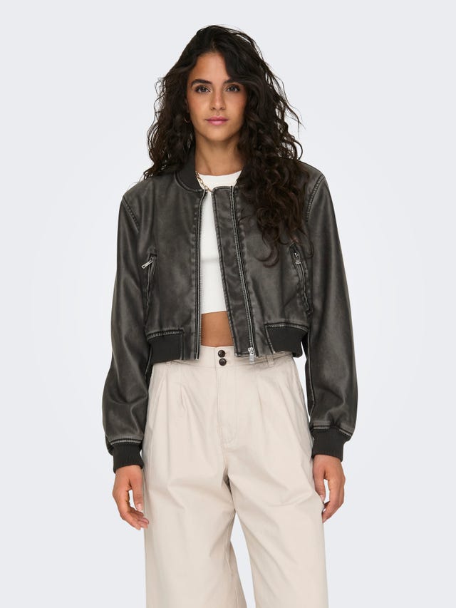 ONLY Faux leather bomber jacket - 15315839
