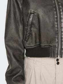 ONLY Faux leather bomber jacket -Black - 15315839