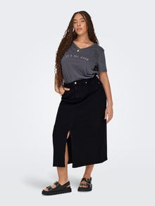 ONLY High waist Long skirt -Black Denim - 15315856