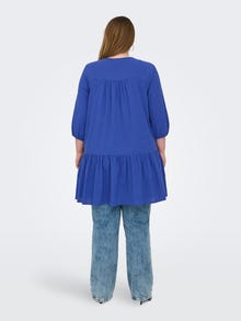 ONLY Regular fit O-hals Curve Manchetten met elastiek Volumineuze mouwen Korte jurk -Dazzling Blue - 15316028
