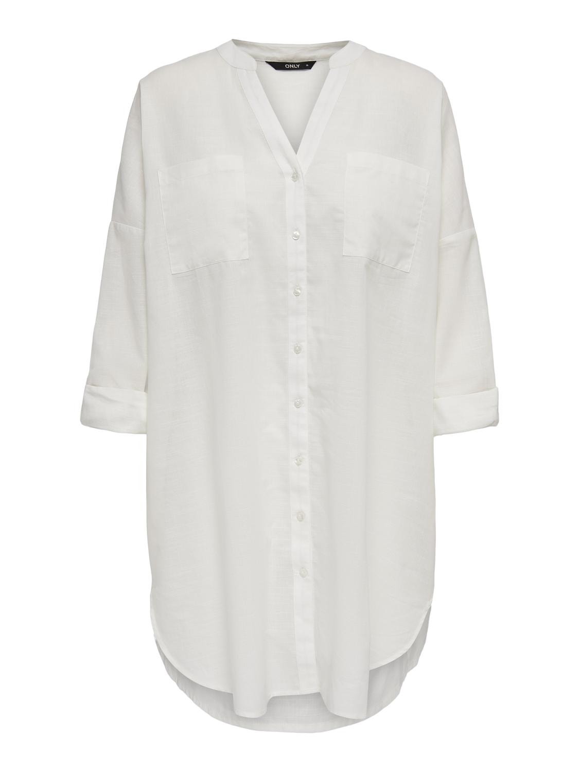 ONLY Loose fit Button down-kraag Curve Mouwuiteinden met omslag Overhemd -Cloud Dancer - 15316031