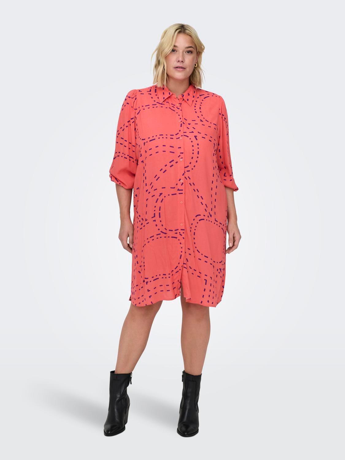 ONLY Curvy printed shirt dress -Rose of Sharon - 15316067