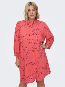 ONLY Normal passform Skjortkrage Rymliga ärmar Midiklänning -Rose of Sharon - 15316067