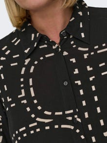ONLY Normal passform Skjortkrage Rymliga ärmar Midiklänning -Black - 15316067
