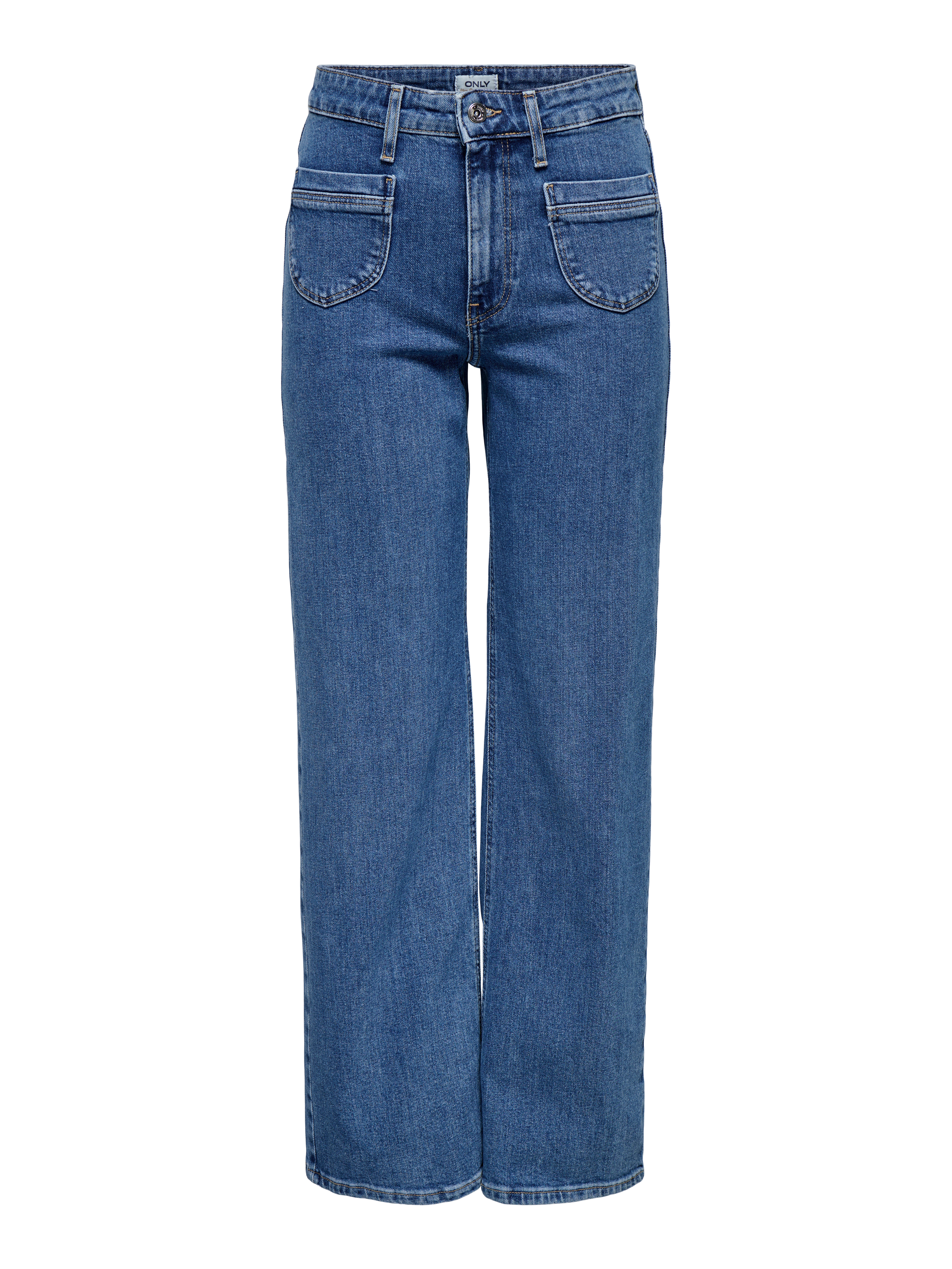 Thumbnail - Onljuicy Hohe Taille Weiter Beinschnitt Jeans