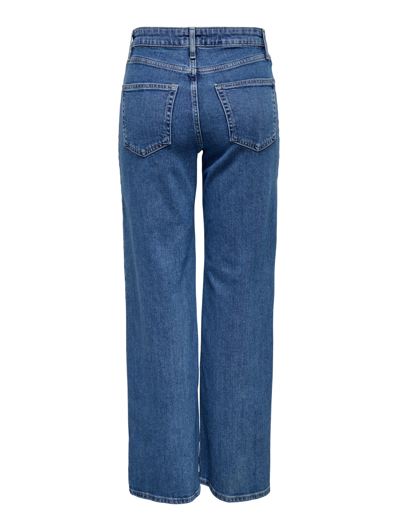 ONLY Plaša kāju piegulšana Augsts viduklis Džinsi -Medium Blue Denim - 15316072