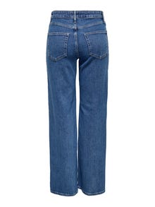 ONLY Plaša kāju piegulšana Augsts viduklis Džinsi -Medium Blue Denim - 15316072