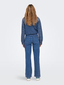 ONLY Plaša kāju piegulšana Augsts viduklis Džinsi -Medium Blue Denim - 15316072
